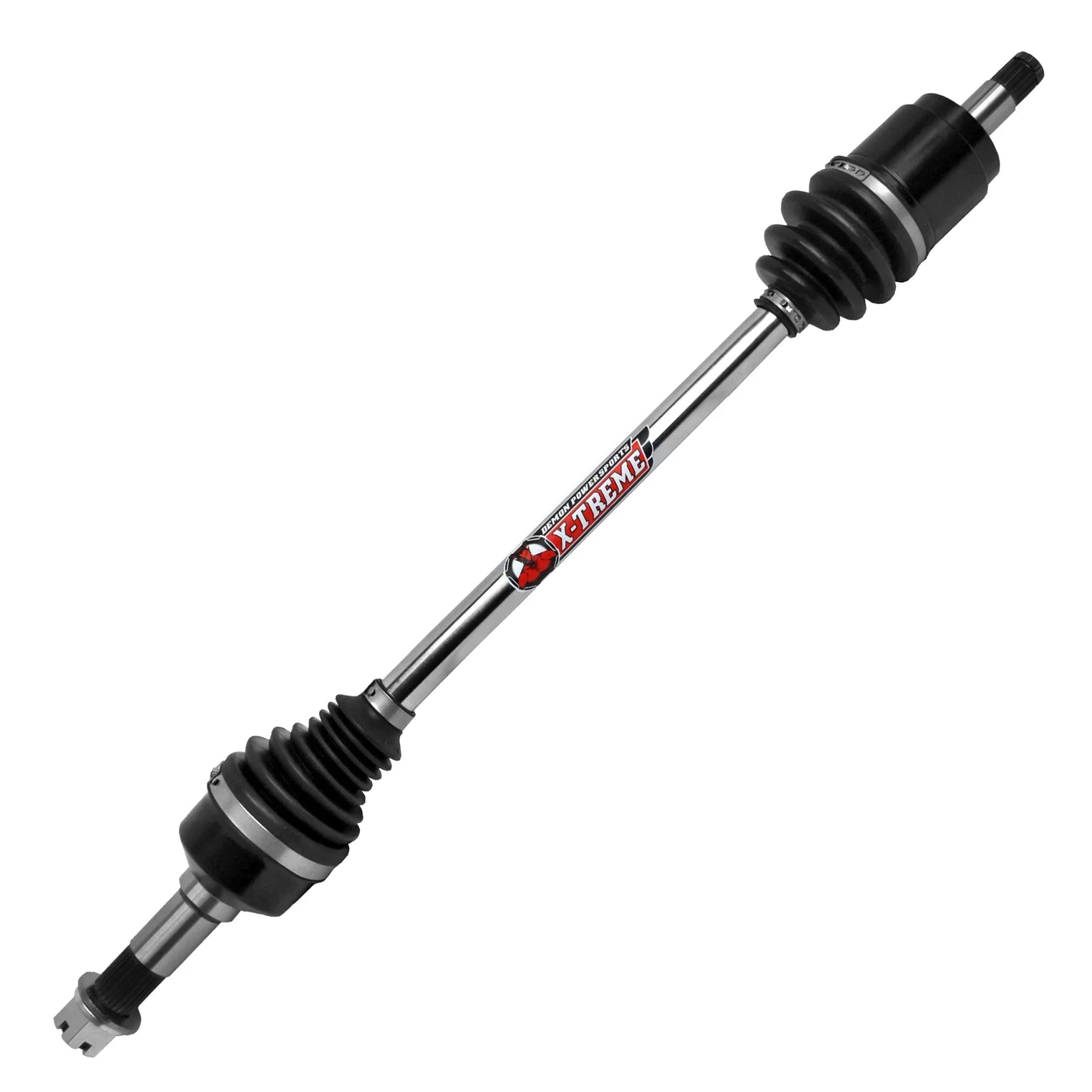 Yamaha YXZ axle with 'X-Treme' demon powersports branding on a white background