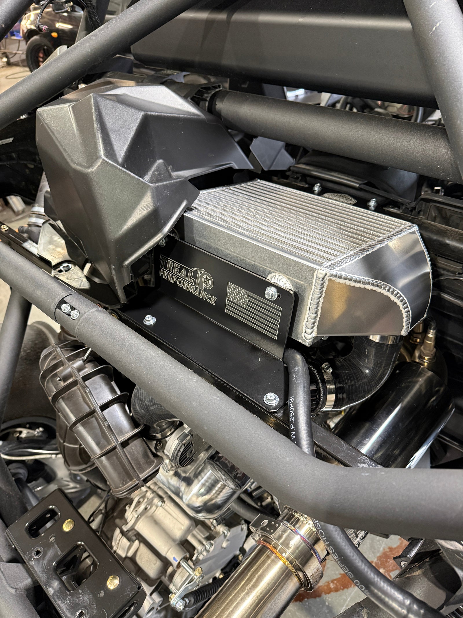 Treal Performance Can-Am Maverick X3 bed-delete intercooler mount brackets
